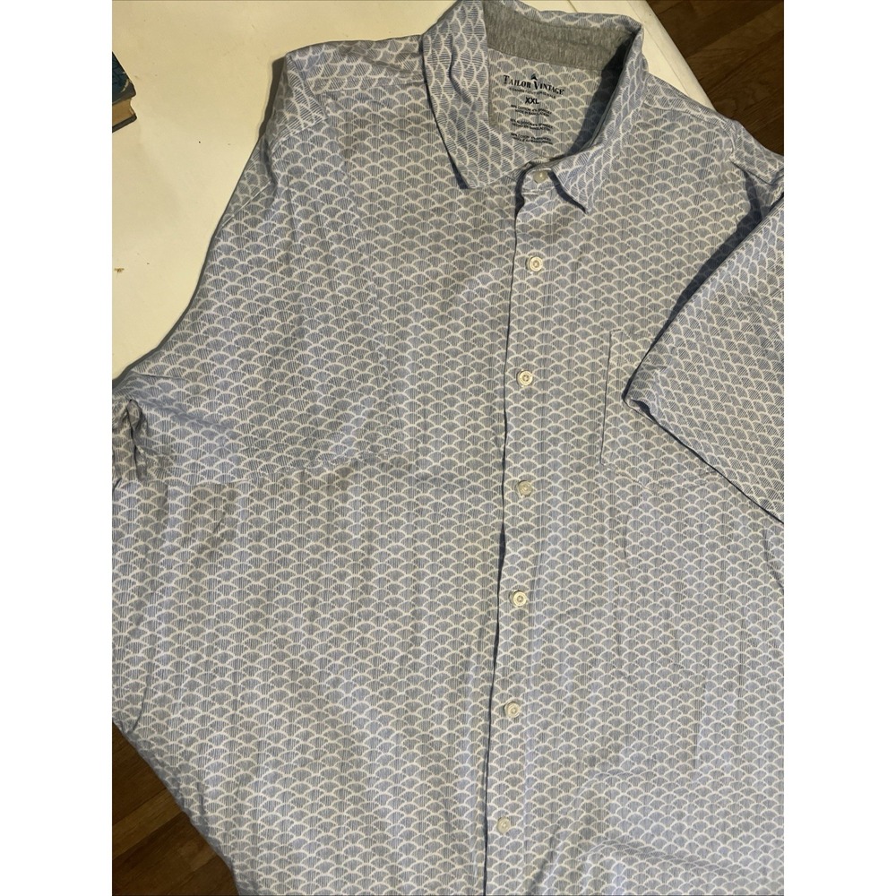 Tailor Vintage Connecticut Originals XXL Blue Pattern Shirt Coastal Casual